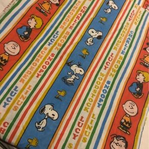 VINTAGE 1960s United Feature Syndicate Peanuts Cartoon Flat Twin Bed Sheet RARE